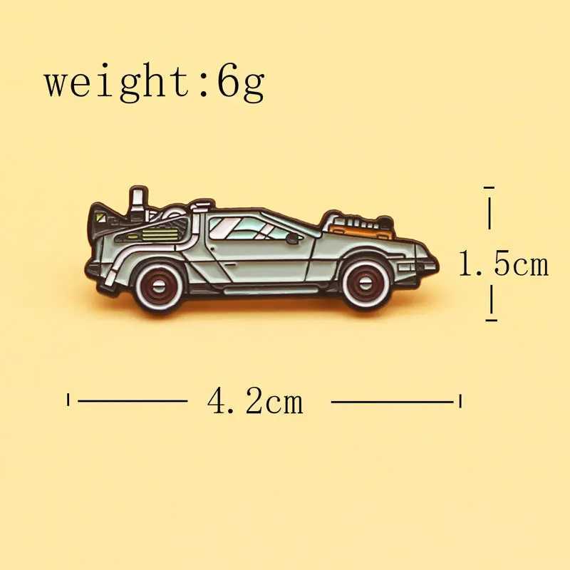 Delorian Returns to the Future Anime Enamel Pin Car Collar Badge Manga Chest Women Fashion Jewelry Accessories Gifts W240815
