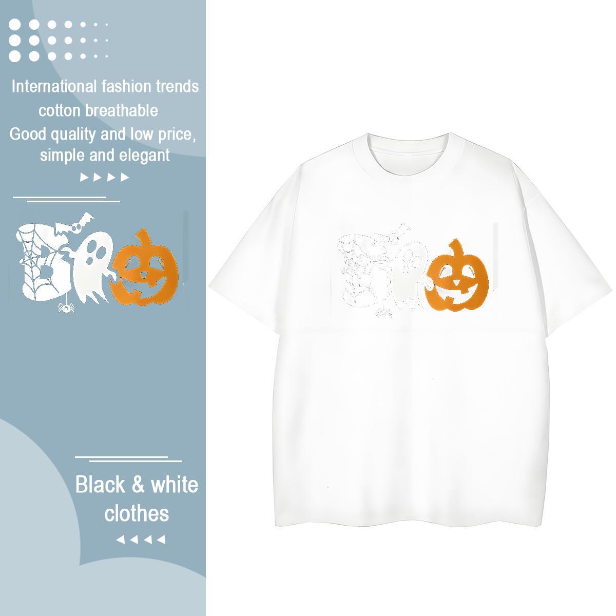 Cool Design T Shirts Men halloween Breathable Anime Printing Street DIY Logo Oversized 100% Cotton 230g Couples T Shirts Wholesale Tees Shirts