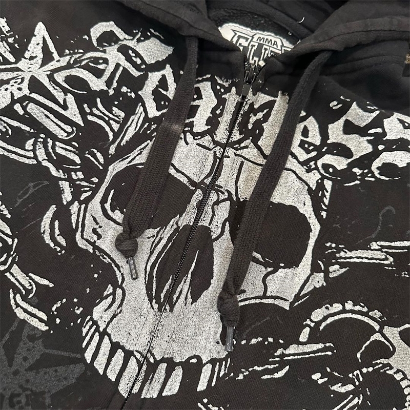 men and women clothing Sweatshirt pullover print dark high street oversized long sleeve vintage street clothing Christmas kpop Dance 240814