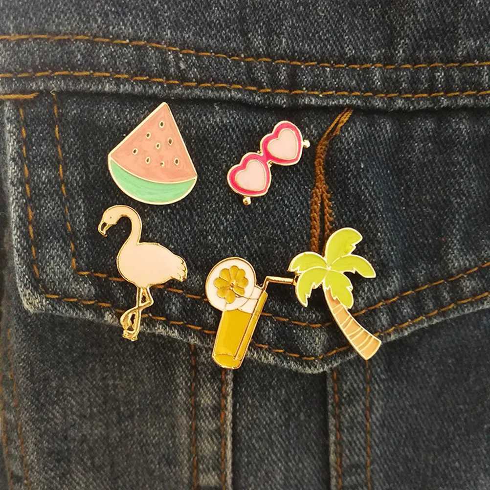 4-piece Hawaiian brooch set party brooch alloy brooch fashion accessory brooch badge (random style) W240815