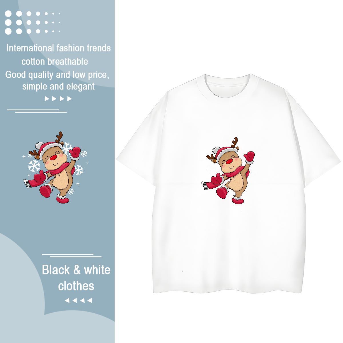 Cool Mens T Shirts Christmas Crew Neck Breathable Daily Outfit Graphic 230g Cotton Mens Tshirts Fashion New Wear