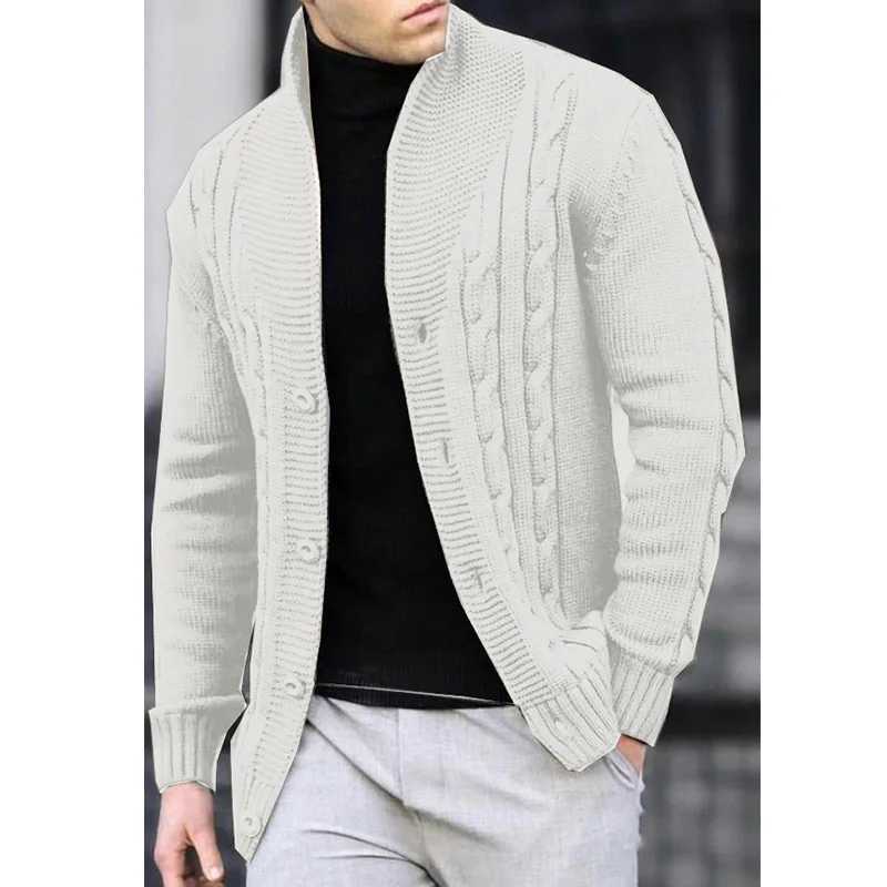 Autumn and Winter New Mens Casual Warm Coat Sweater Cardigan Sweater Mens Long-sleeved Zipper SweaterXJ240814