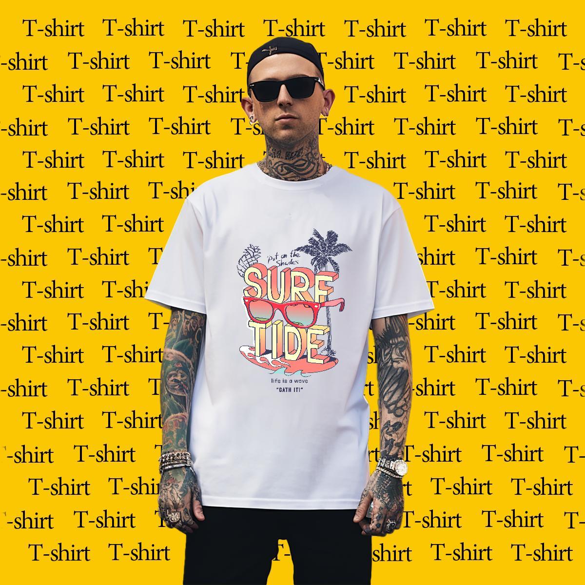 Mens T Shirts 100% Cotton 230g tree Casual Crew Neck Breathable Custom Cartoon Tshirts Classic Casual Cool Design Tops