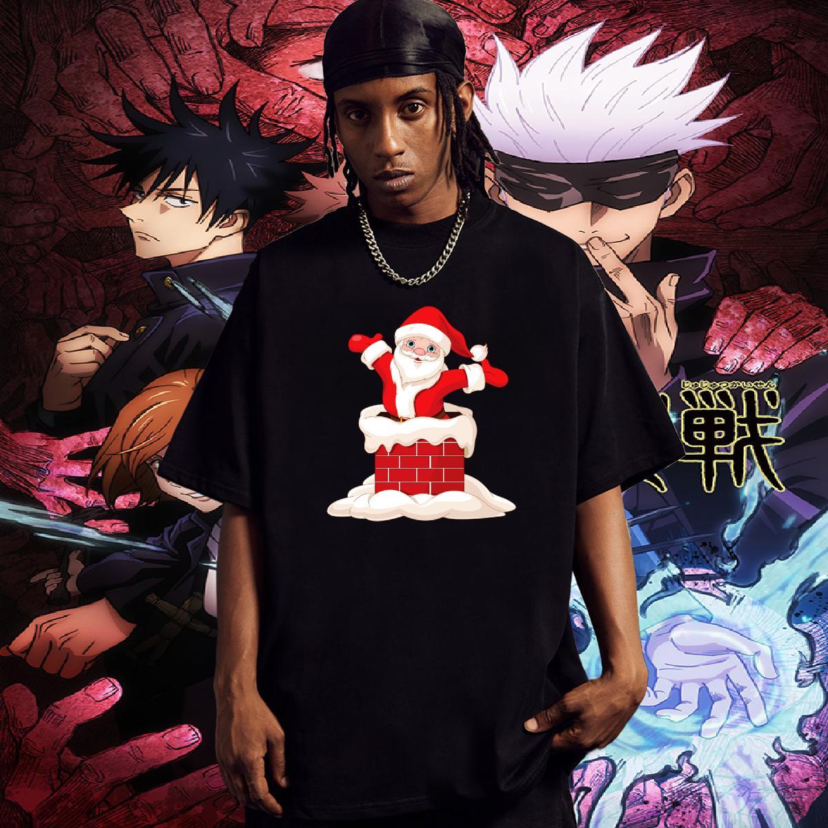 Unisex T Shirts Men O Neck Short Sleeves Street Anime 100% Cotton 230g Men Tops Tees Classic Tee Shirt