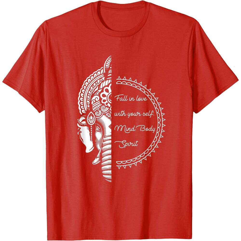 25ss T shirt for Mens Spiritual Yoga Love Your Self Meditation Elephant Ganesha T-Shirt Shirts Tshirt Graphic Tee Casual Tops Short sleeve Free shippi