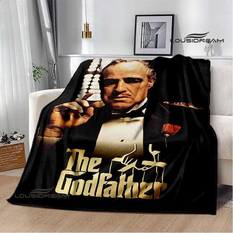 The Godfather retro Print Blanket Kids Warm Blanket Flannel Soft Cozy Blanket Sofa Bed Car Must-Have Blanket Birthday Gift Y240815
