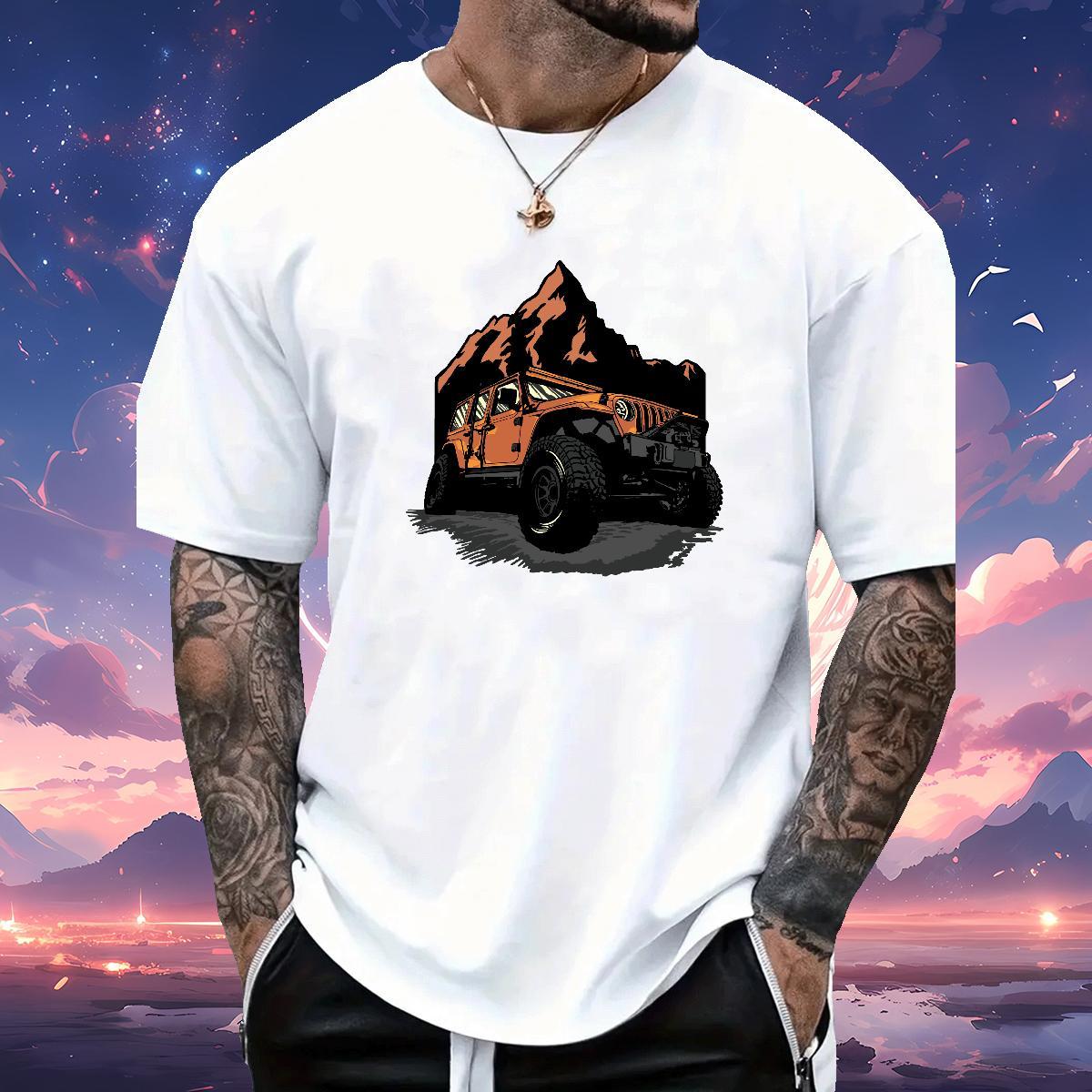 Classic car T shirt Sports Casual Men Clothes T-Shirt 230g Cotton Stylist Short Sleeve O-Neck Custom Big Size Tshirts