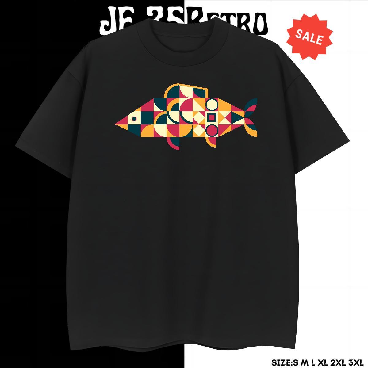 Unisex T-Shirts for Men fish Breathable Short Sleeve Street Anime Print 100% Cotton 230g Mens Tshirts Brand Top Tees