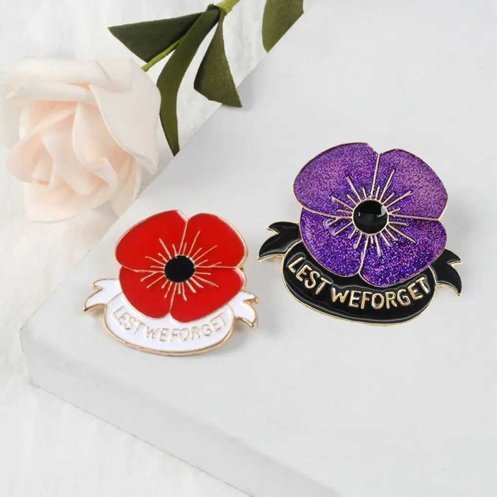 Womens brooch purple poppy alloy brooch lapel pin brooch decorative gift W240815