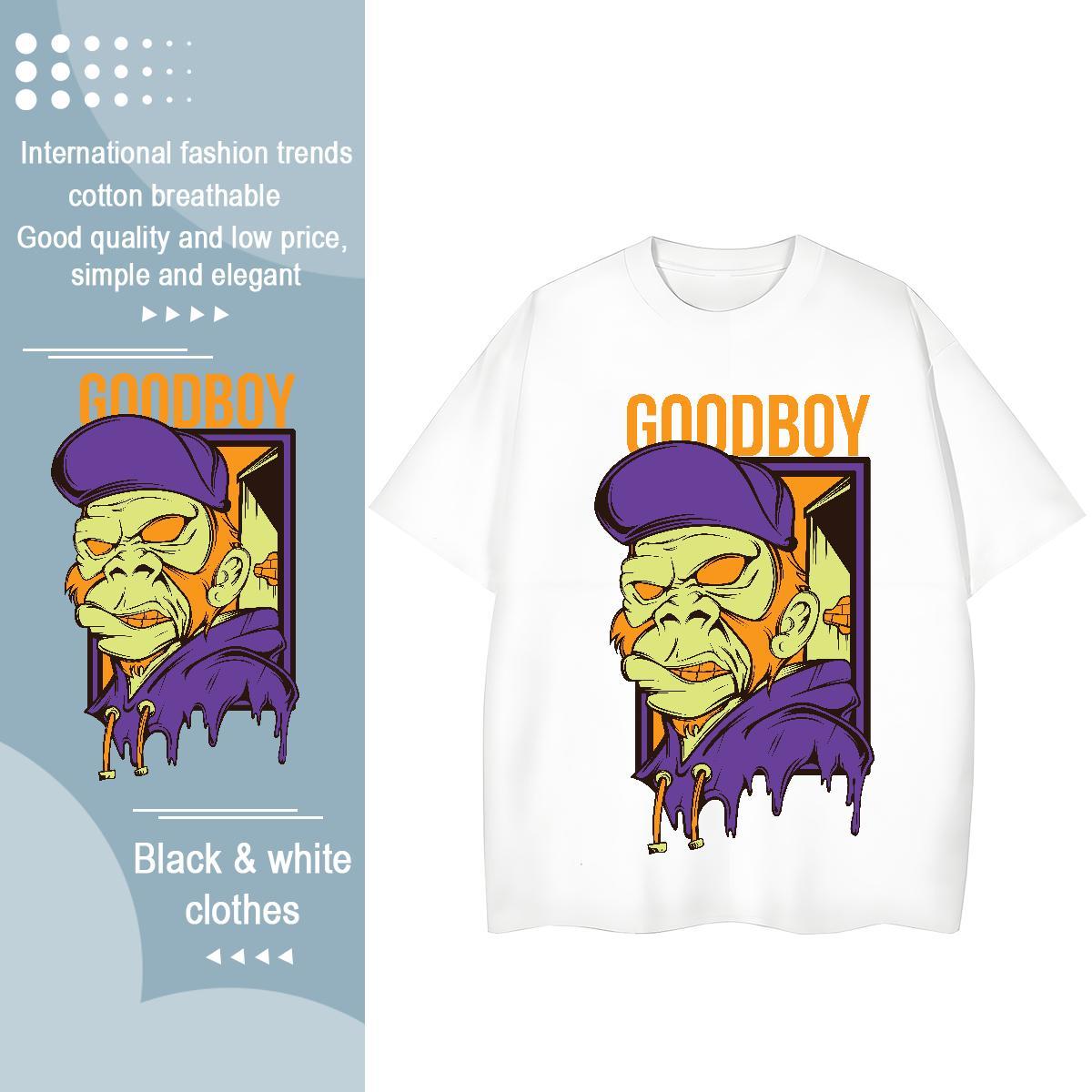 Brand Man T Shirts chimpanzee Crew Neck Sports Casual DIY 230g 100% Cotton Men Tees New Tops