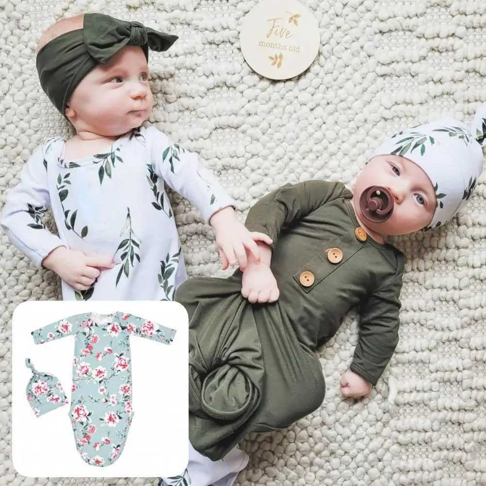 2Pcs/Set Excellent Infant Sleeping Bag Super Soft Comfortable to Touch Blend Fabric Knotted Infant Baby Gown Sleeping Bag Y240814