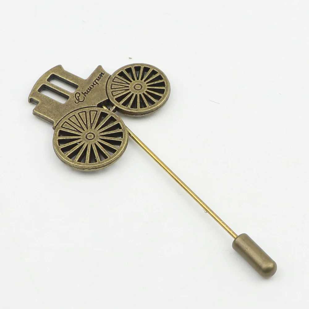 Fashionable mens long brooch retro bicycle pine cone deer alloy brooch necklace set stick brooch mens set accessories W240815