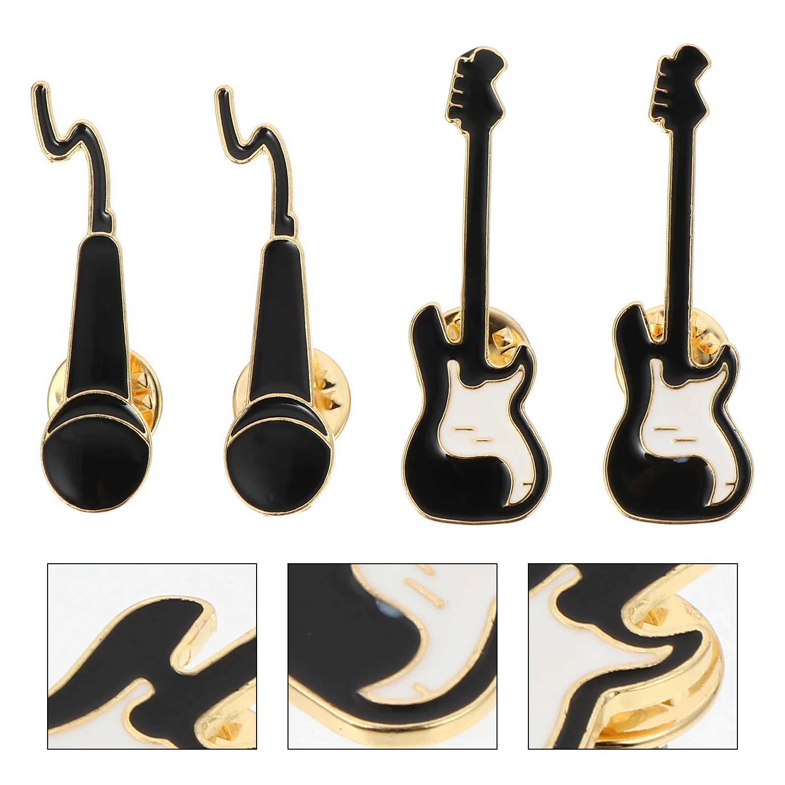 Guitar microphone brooch decorative alloy brooch womens clothing brooch W240815