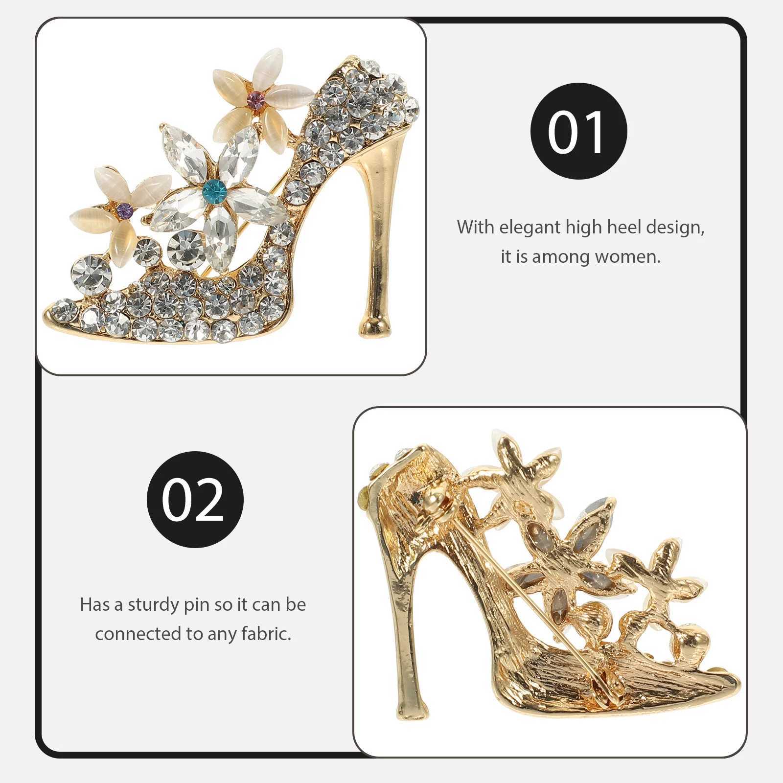 Rhinestone High Heels Elegant Brooch High Rhinestone Diamond 5 * 36cm Alloy Brooch Miss W240815