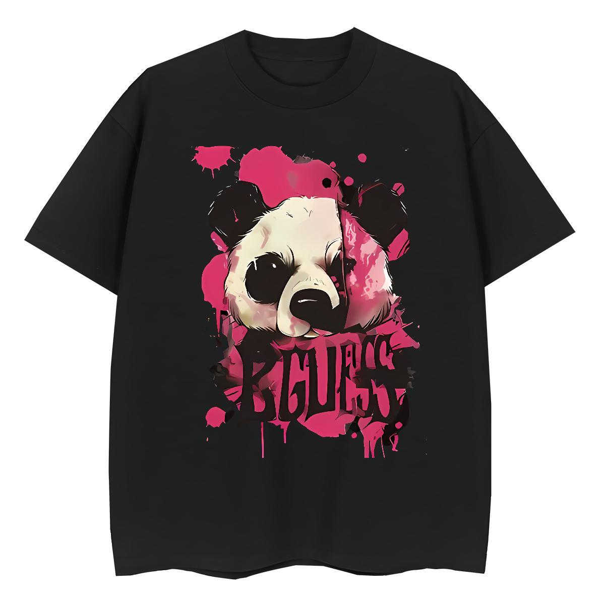 Free Shipping Man T Shirts panda Breathable Crew Neck High Street Hip Hop Custom Anime 230g 100% Cotton Men Tees DIY Customized Clothings