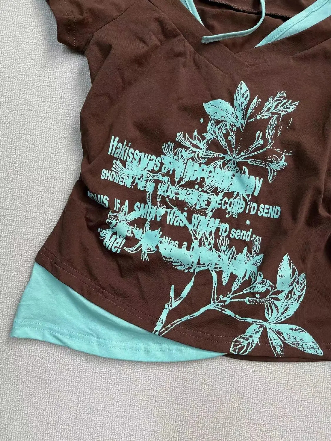 American retro camisole collar printed Tshirt summer streetwear girl slim millennium Harajuku fashion casual womens clothing 240814