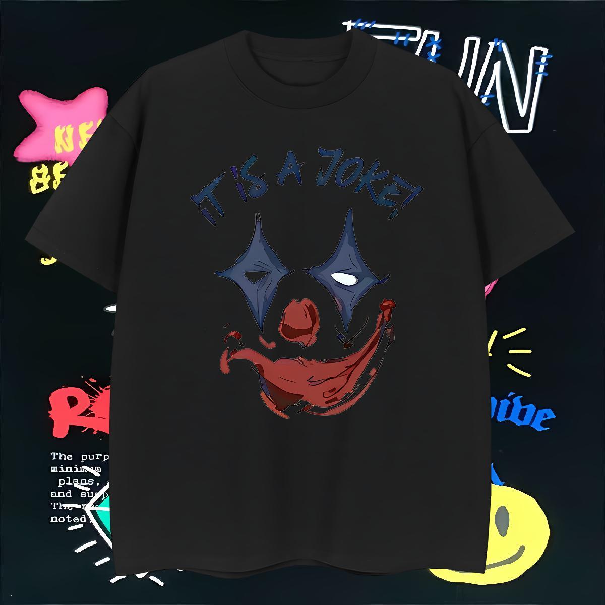 T-Shirts 100% Cotton 230g clown Sport Short Sleeve O-Neck Black Oversized Men Tops Tees Factory Direct Popular Tops Shirt