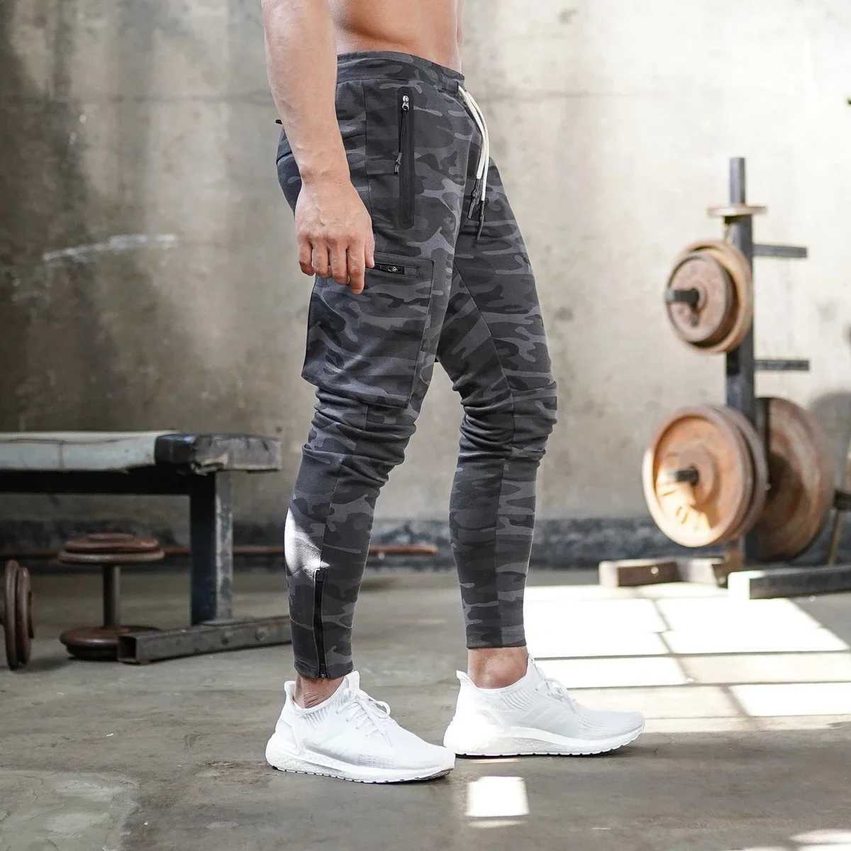Muscle Fitness Brother New Fitness Slimming Exercise Mens Overalls Outdoor Pants Running Training Pants Elastic PantsW240725