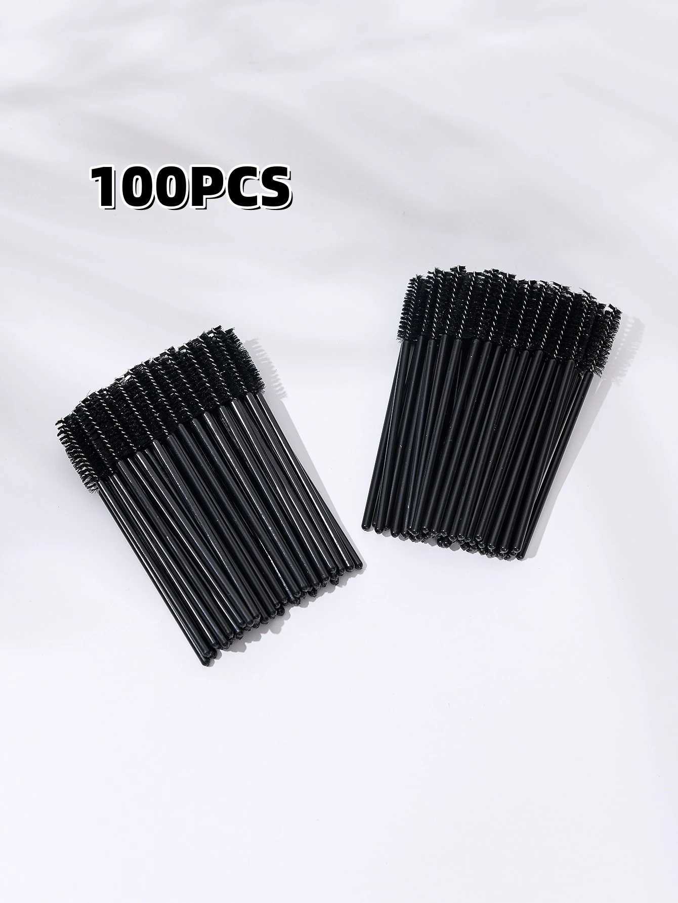 100PCS eyelash brush makeup brush disposable eye black stick application coil eyelash cosmetics brush eyelash extension tool W240814