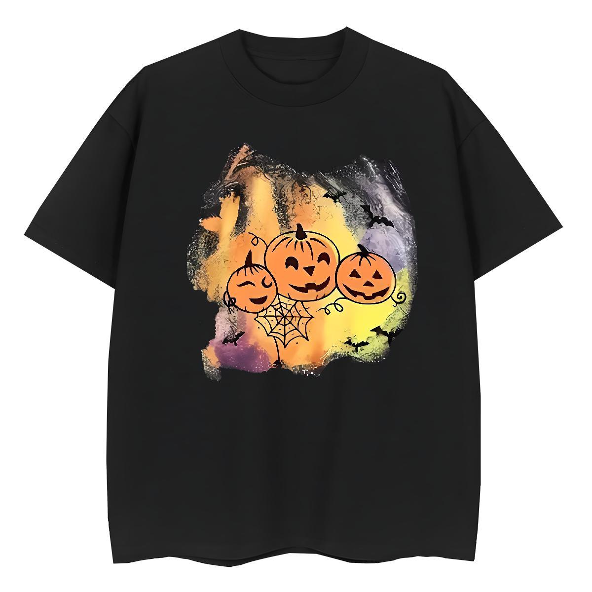 Wholesale Men T Shirts pumpkin Breathable Short Sleeve Street Casual Custom Printing 230g 100% Cotton Men Tees Fashion Designer Tops
