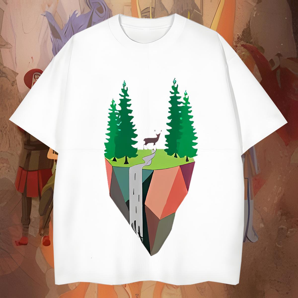 Popular Men Clothes T-Shirt Sport 230g 100% Cotton DIY Logo Oversized Breathable Crew Neck mountains Man T Shirts Designer Fashion Tees