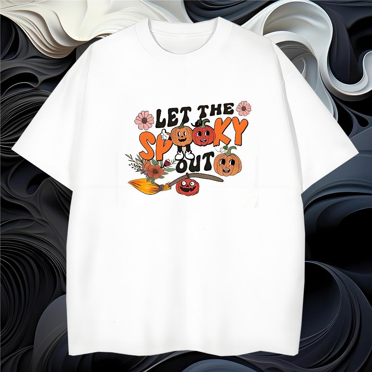 Free Shipping Man T Shirts pumpkin Breathable Crew Neck Spring Summer Plus Size Cartoon 230g Pure Cotton Mens Tshirts 2024 DIY Tops Tees