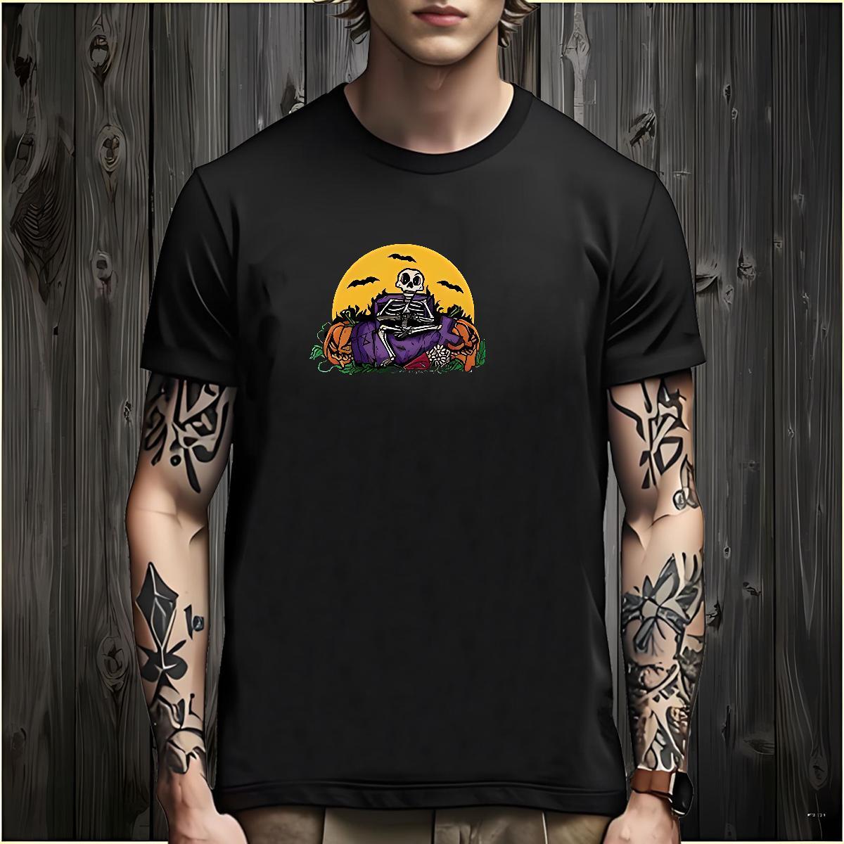 Soft Mens T Shirts skull Breathable Hip Hop Street Customized 230g Pure Cotton Couples T Shirts Brand Clothes