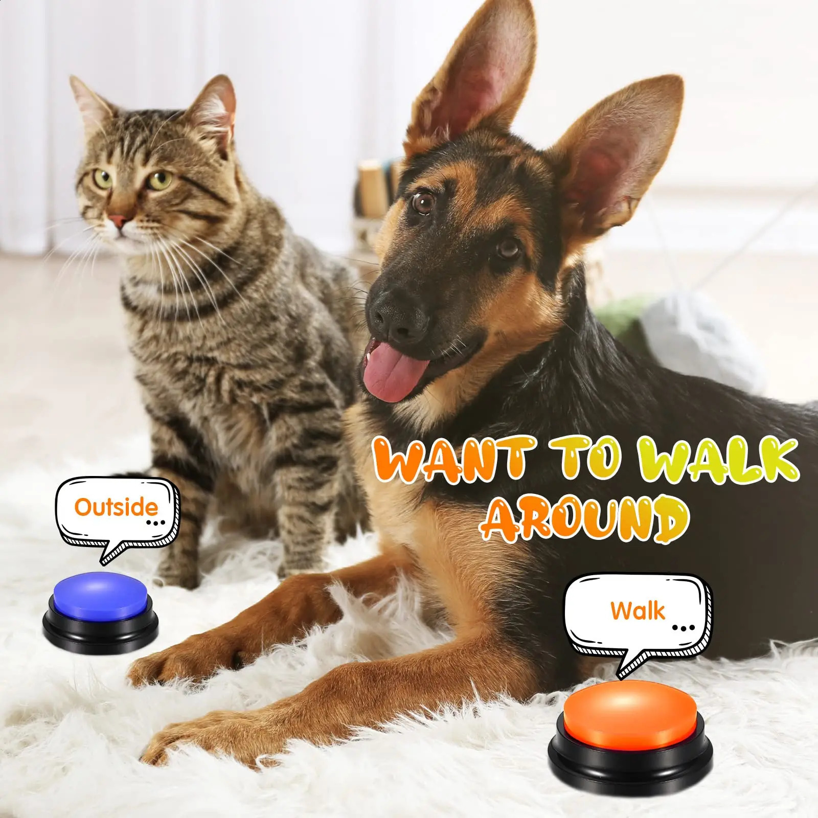 Dog Talking Buttons for Communication Record Button To Speak Buzzer Voice Repeater Noise Makers Party Toys Answering Game 240813