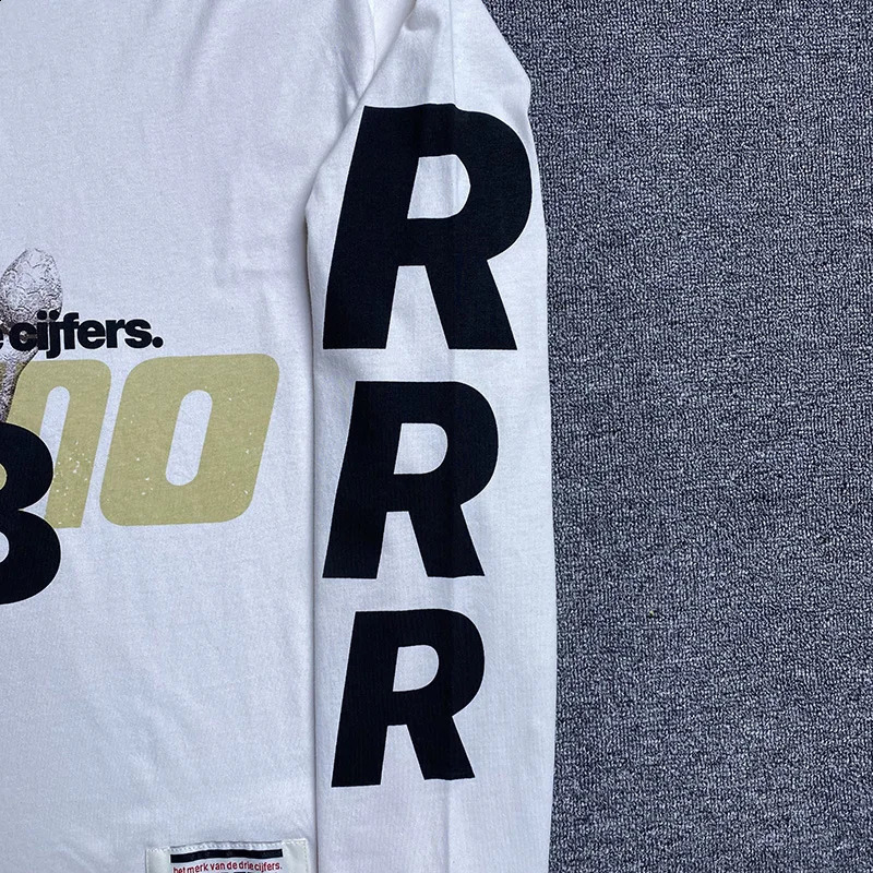 Fashionable RRR123 long sleeved mens 1 classic print hiphop retro loose top Tshirt of the quality 240815