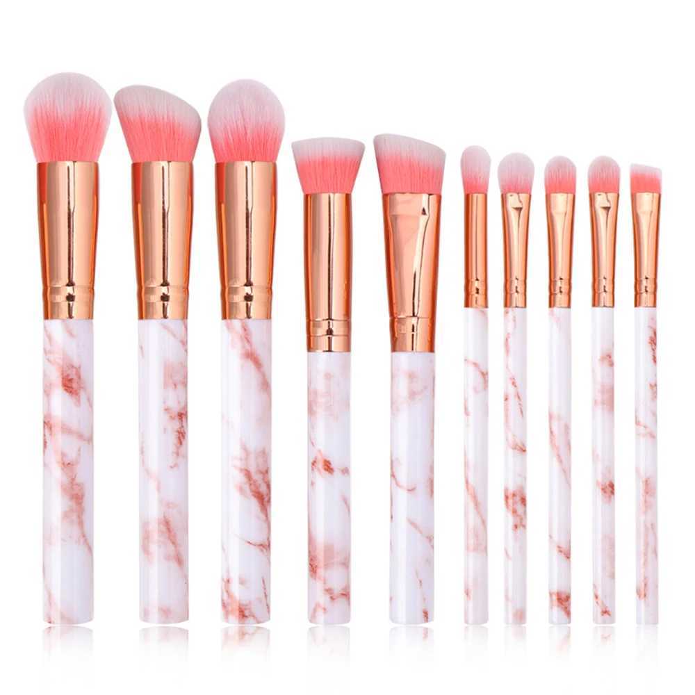 10pcs marble makeup brush set cosmetics powder eye shadow basic powder blusher mixed beauty makeup brush Maquiagem makeup tool W240814
