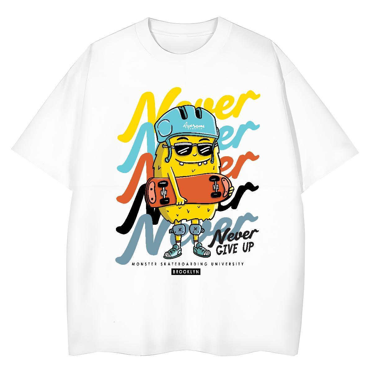 Brand Tshirts Street wear Hip Hop 100% Cotton 230g Skull O Neck Short Sleeves ET Men T Shirts Casual New Clothings