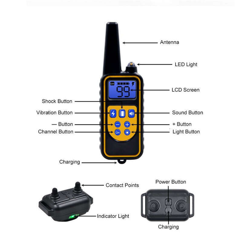Training Collar Dog 800M Anti Bark Dog Collar Waterproof With Pet Rechargeable Pet Remote Control Electric Collar For Dogs Zozostore