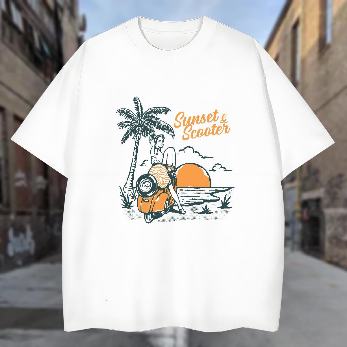 T-Shirts 230g Pure Cotton sun Outdoor Short Sleeve Soft Custom Print Oversized Men Tops Tees Casual New Wholesale Clothings