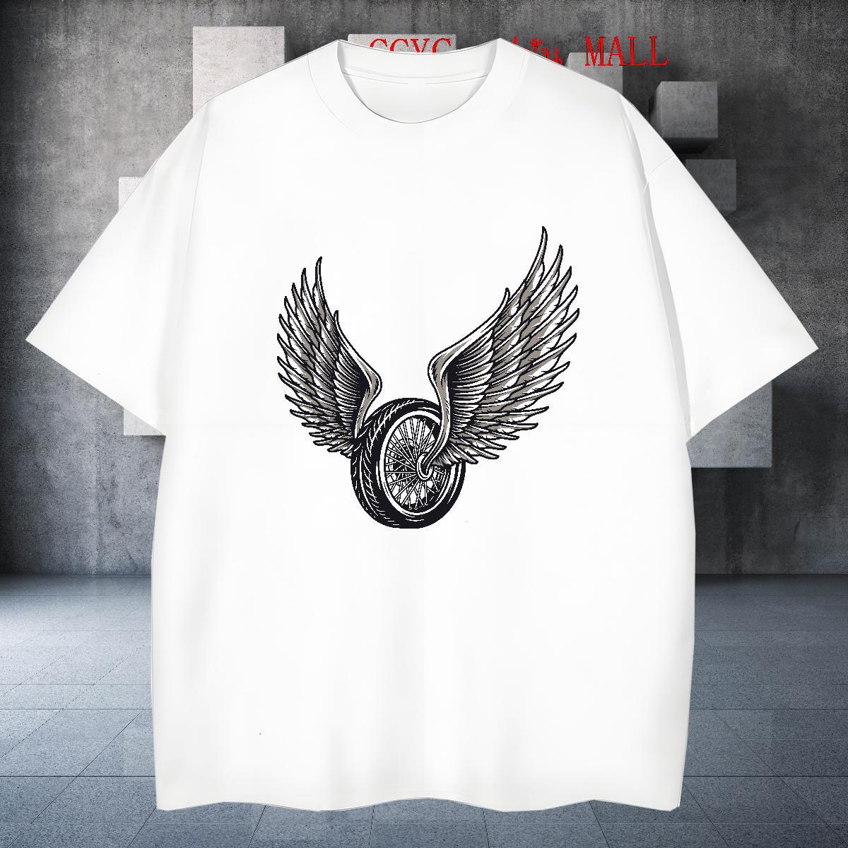 Popular Men Tees Daily Wear 230g 100% Cotton Custom Printed Breathable Crew Neck Motorcycle T shirt Designer Fashion Tops Shirt