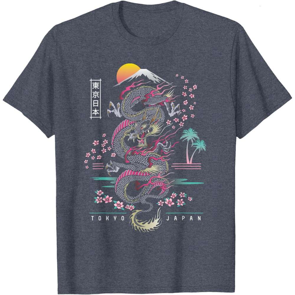 25ss T shirt for Mens Japanese Tokyo Dragon Asian inspired retro 80s style T-Shirt Shirts Tshirt Graphic Tee Casual Tops Short sleeve Free shipping