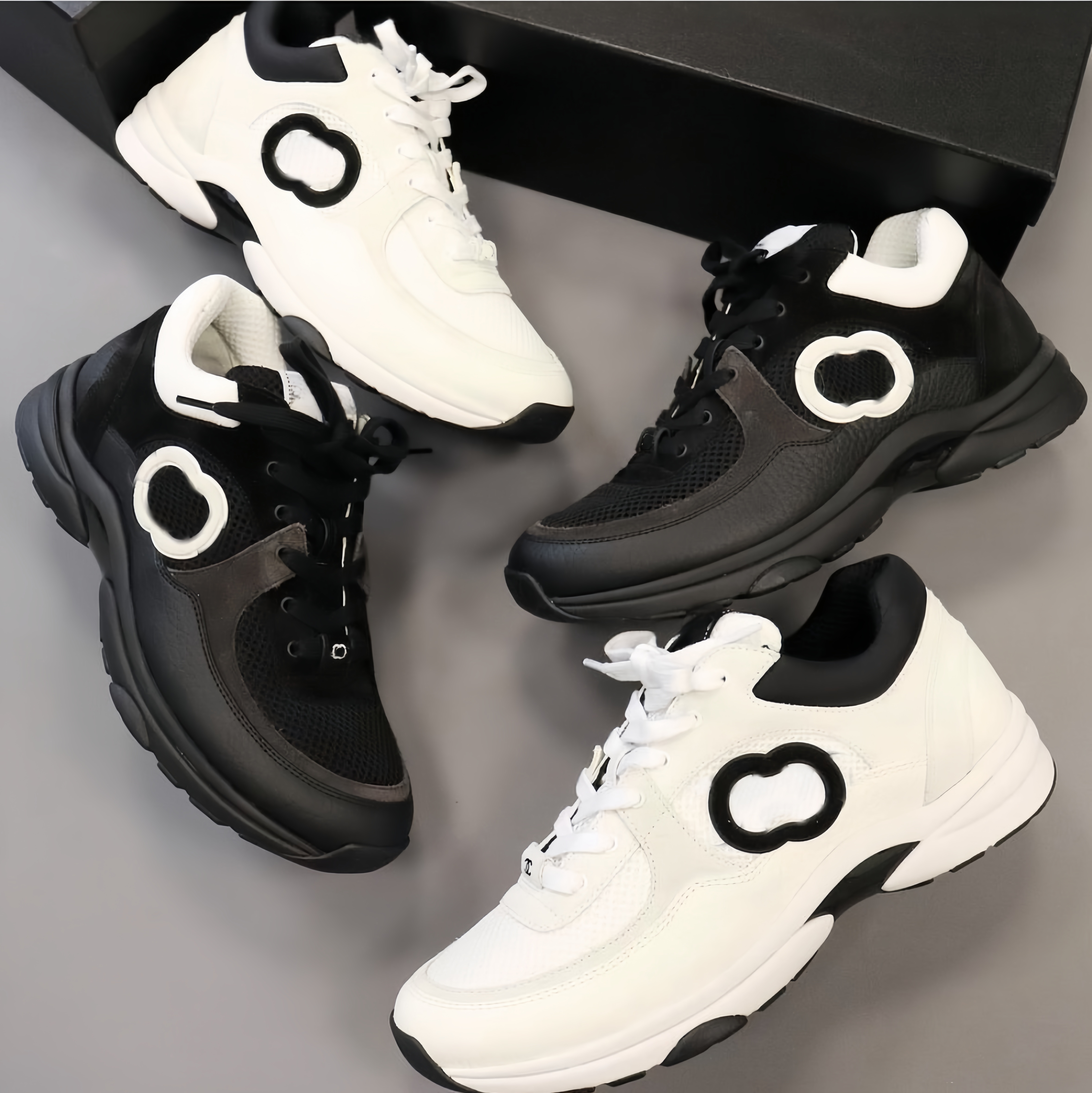 Designer shoes Mesh Suede Calfskin Grained Calfskin woman platform Low-Top run shoe trainer Leather mesh tennis loafer outdoor sports Retro Athletic shoes size 35-41