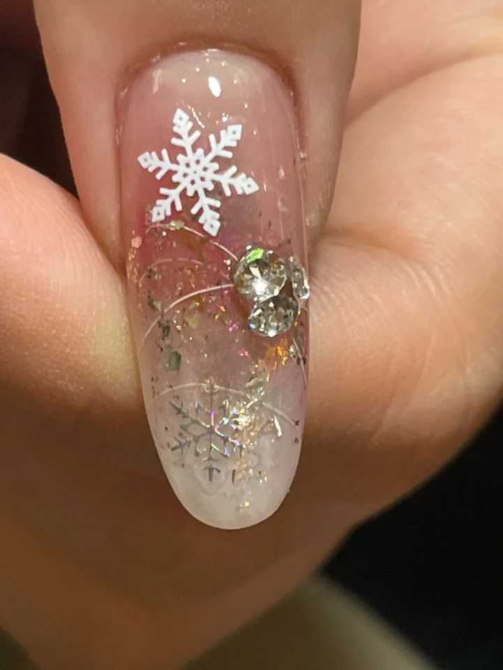 Christmas 5D Embossed White Snowflakes Nail Stickers New Year Winter Xmas Snow Nail Art Decals Self-adhesive Decor Sliders Y#7RKXJ240814