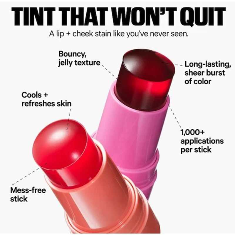Milk Blush Stick Jelly Fruit Lip Gloss Moisturize Multi Use Brighten Blush Stick Water Jelly Tint Stick Matte Contour Makeup Hot Y240815