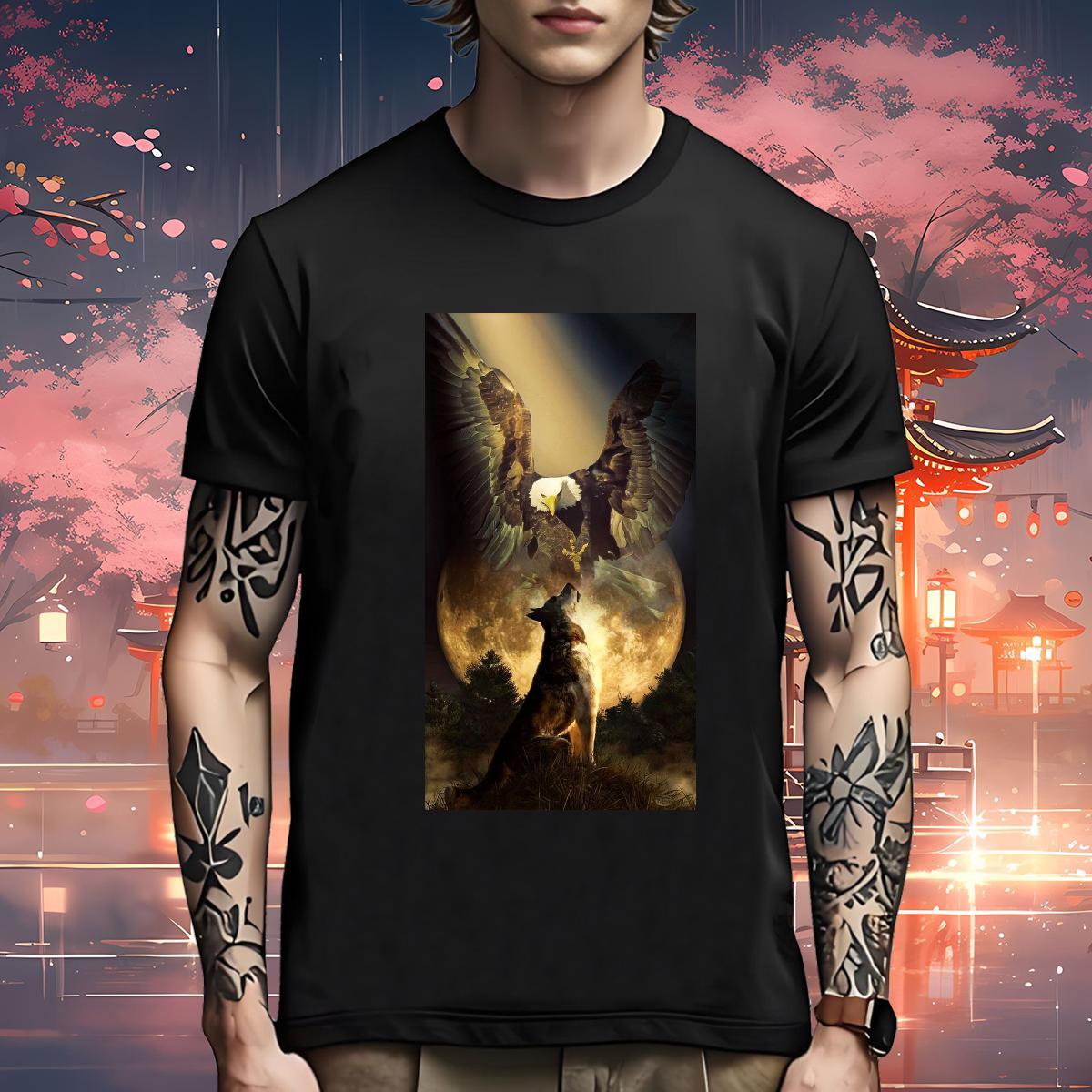 Classic T Shirt For Man eagle Breathable Crew Neck Street Custom Big Size 230g Pure Cotton Couples T Shirts Stylist Tees