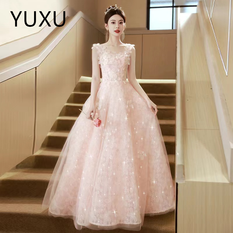 pink promdress Casual Dresse boho princess Spaghetti Straps Prom Dress Ruffles Hem Sleeveless Long Female Dresses 2024 Elegant Party Evening Gowns Ali