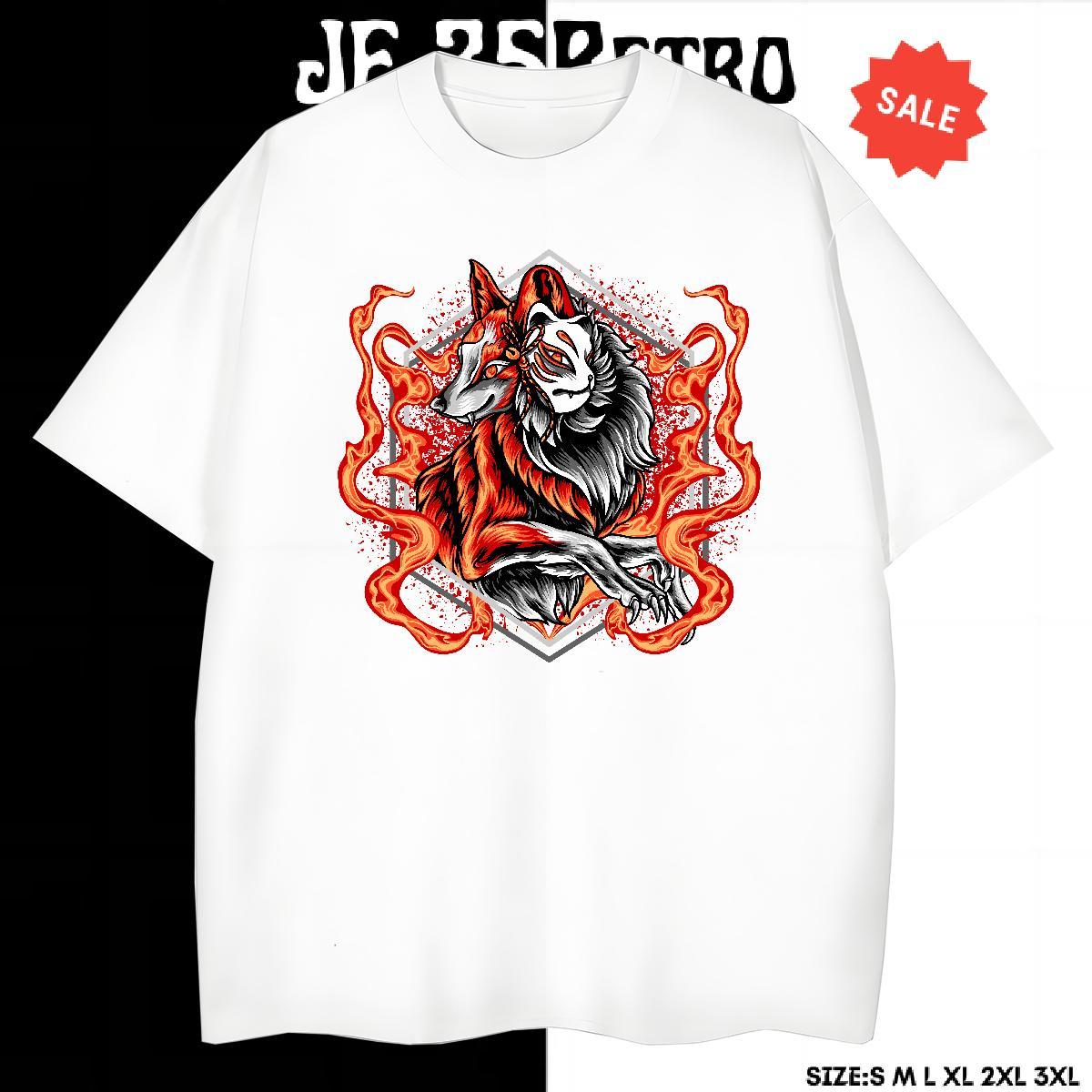 Unisex T Shirts Men wolf Breathable Crew Neck Hip Hop Custom Printing 230g Pure Cotton Men Tshirts Brand Top Tees
