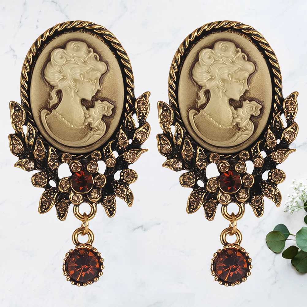 2 Elegant Breastpin Boutonniere Beauty Head Retro Brooch Collar Retro Breastpin Guest Jewelry W240815