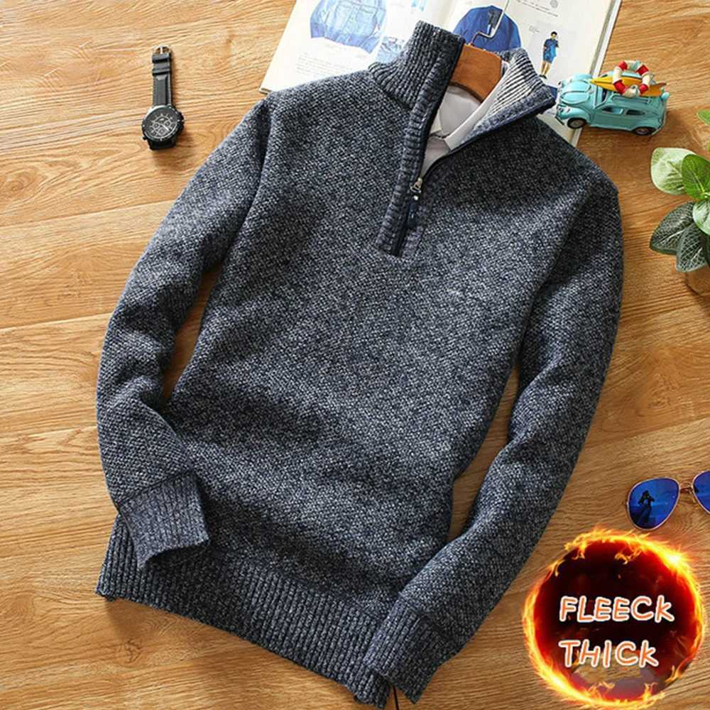 Autumn Winter Warm Cardigan Men Fleece Sweaters Jackets Mens Slim Fit Knitted Sweatercoat Thick Cardigan Sweater Coat MenXJ240814