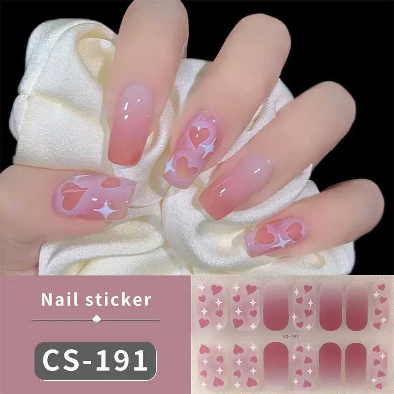 Flower Full Cover Nail Sticker Press on Full Nail Wraps Adhesive Long-Lasting Manicure Quick Nail Design Decals for Nail StarterXJ240814