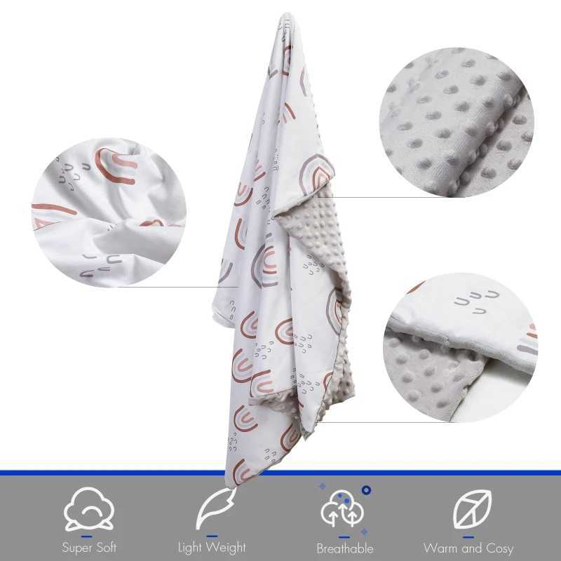 Baby cotton thin ultra soft flange velvet blanket newborn baby blanket striped cotton bag bed cover bubble 100x76cmW240810