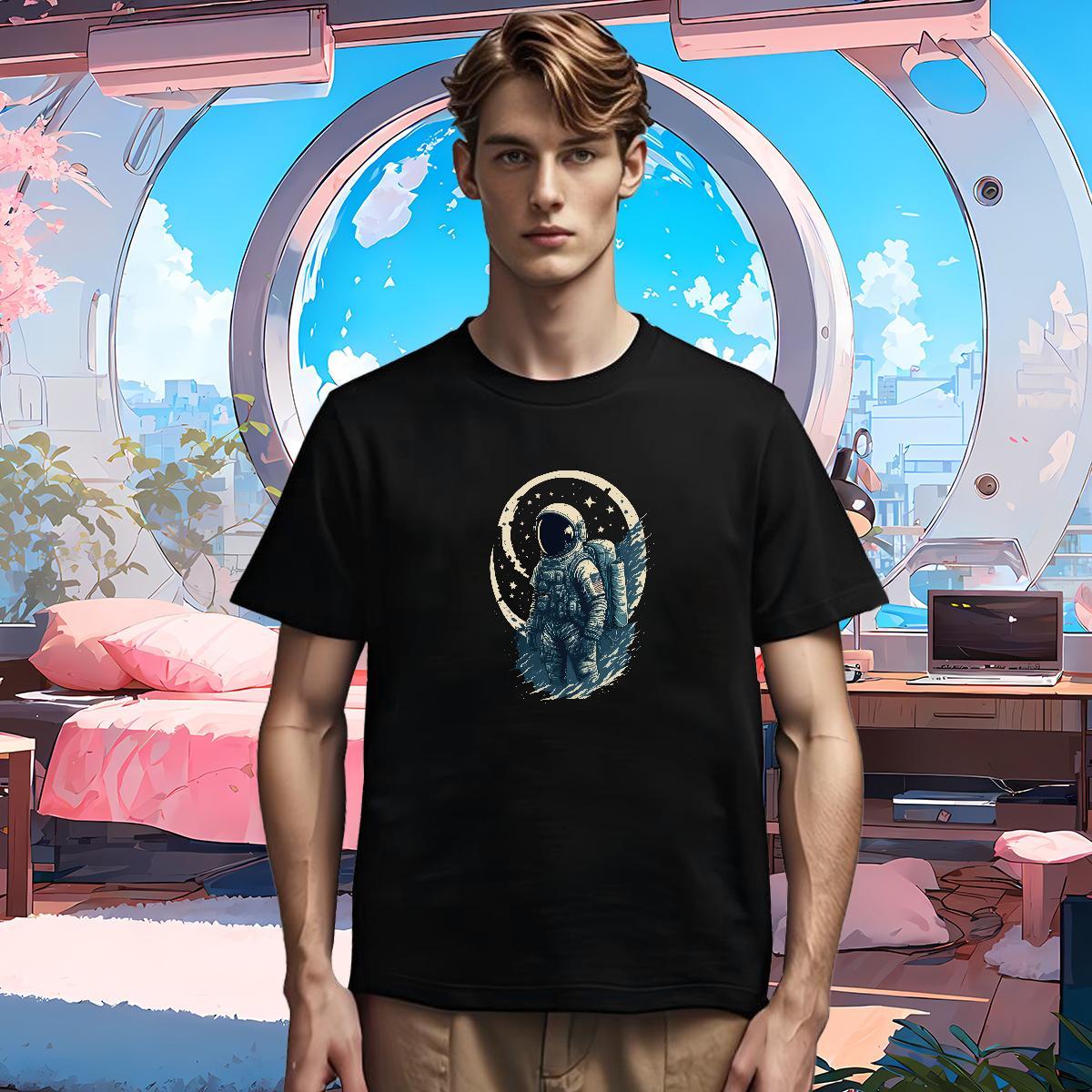 T-Shirts 230g 100% Cotton universe Beach Crew Neck Custom Cartoon Men Tshirts Wholesale Loose Fit Polos