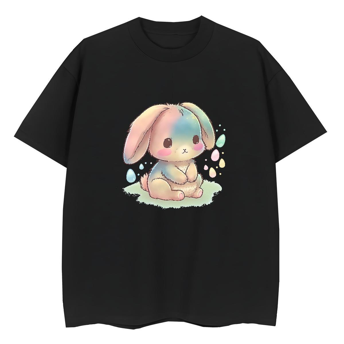 Popular Man T Shirts rabbit Crew Neck Breathable Anime Printing Street DIY Anime 230g Cotton Men Clothes T-Shirt Brand Wear