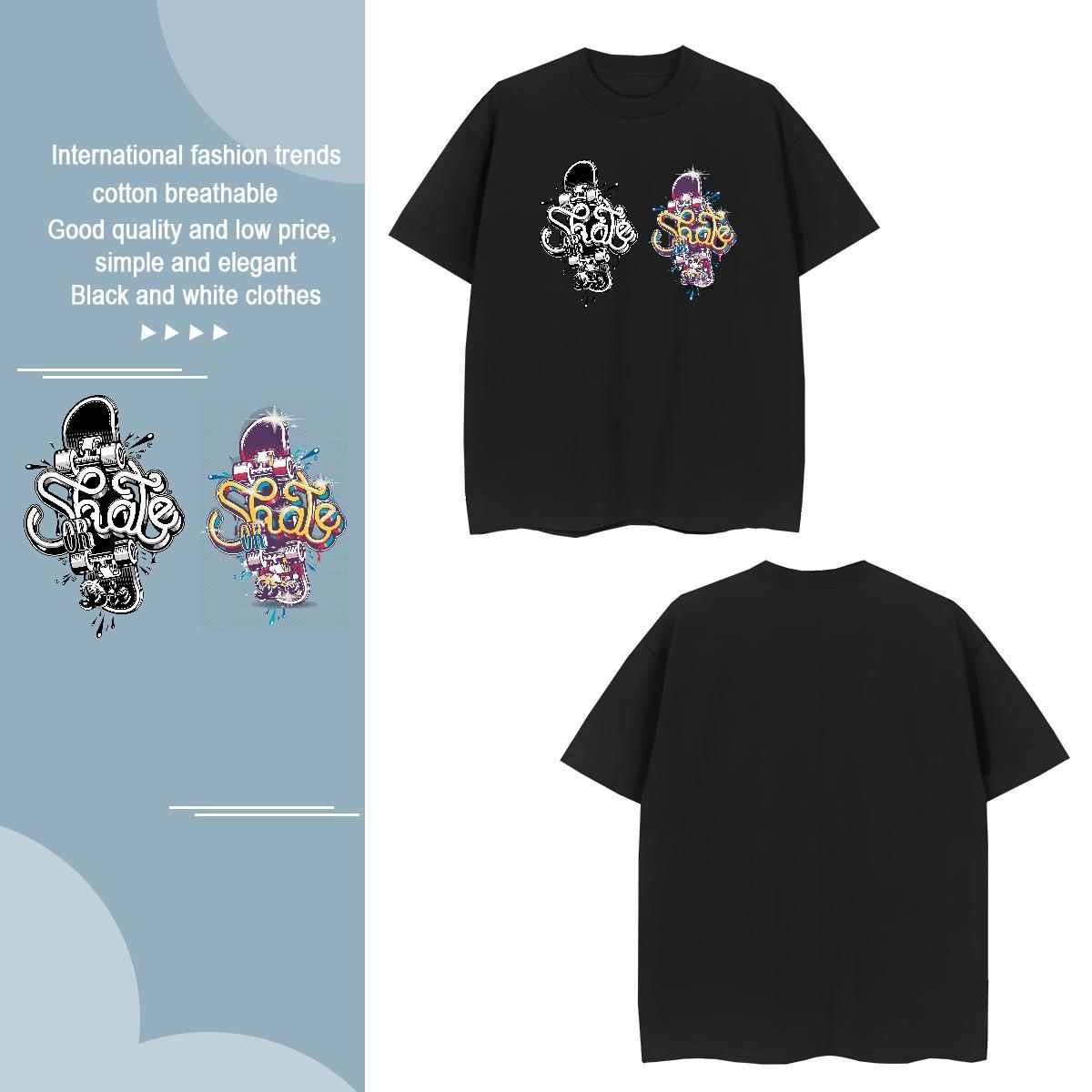Man T Shirts 100% Cotton 230g Colorful Sport Short Sleeve O-Neck Floral Print Mens Tshirts Wholesale Soft Tee Shirt