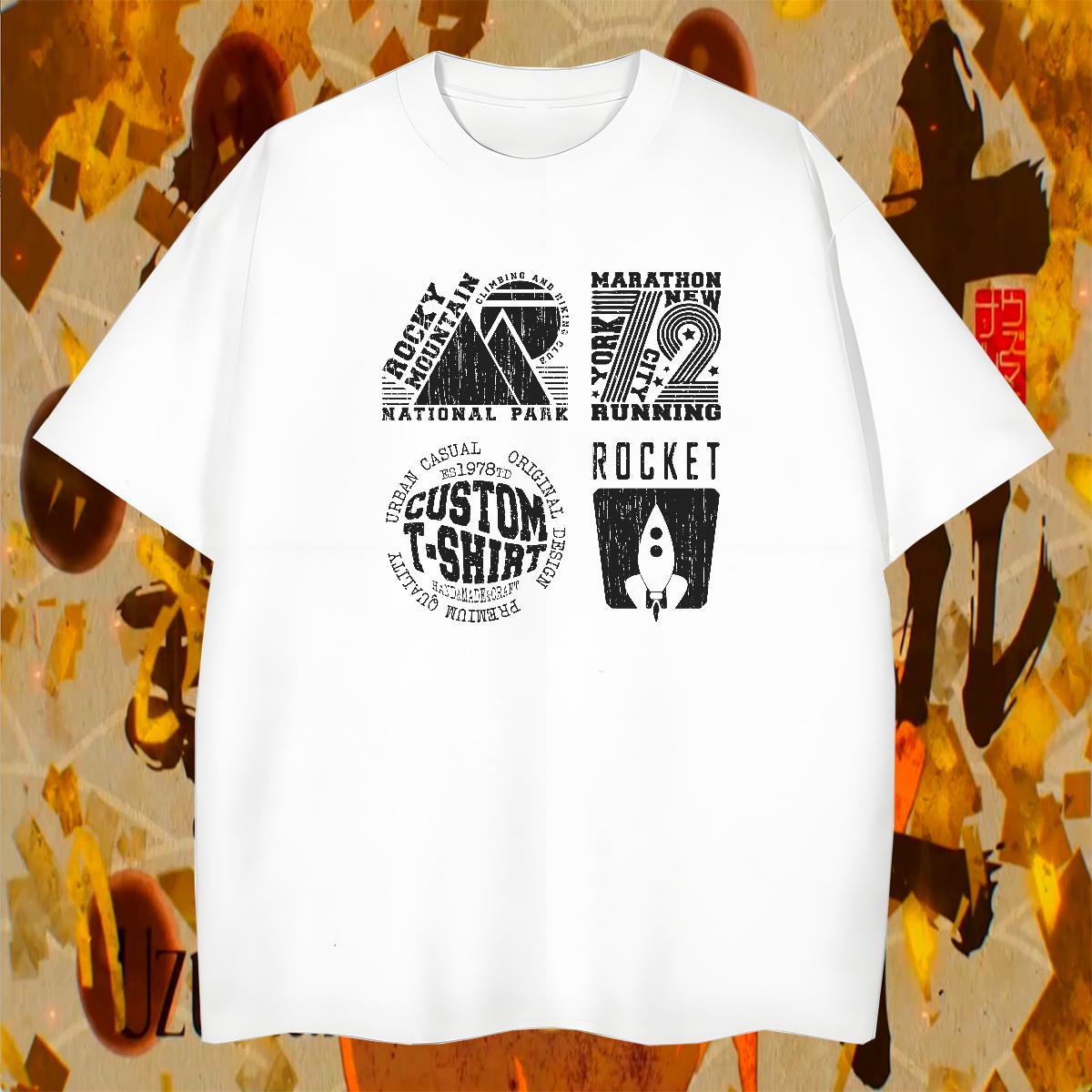 Comfortable Men Clothes T-Shirt Home Outdoor 230g Pure Cotton Skull Breathable letter T Shirt For Man Fashion Wear