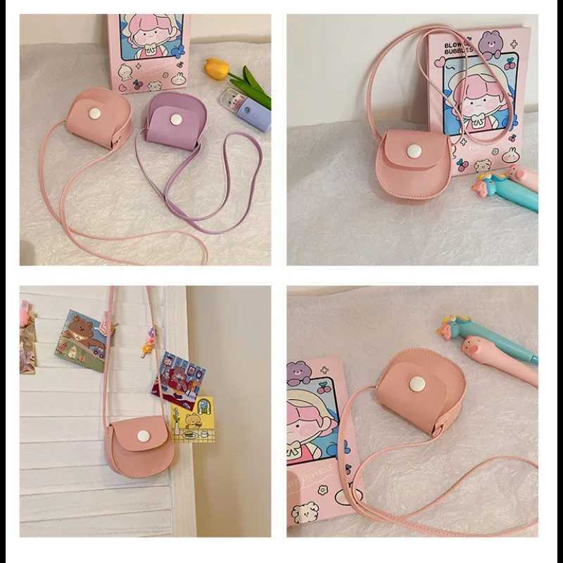 Fashionable childrens PU leather shoulder bag cute baby girl mini chain coin wallet cute princess cross body bag small wallet W240813
